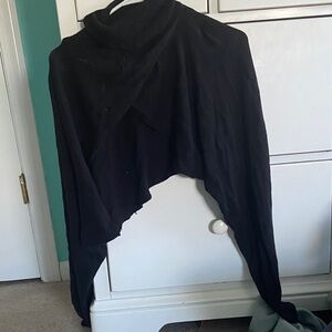 Forever 21 Black Knit Turtleneck cropped open pullover